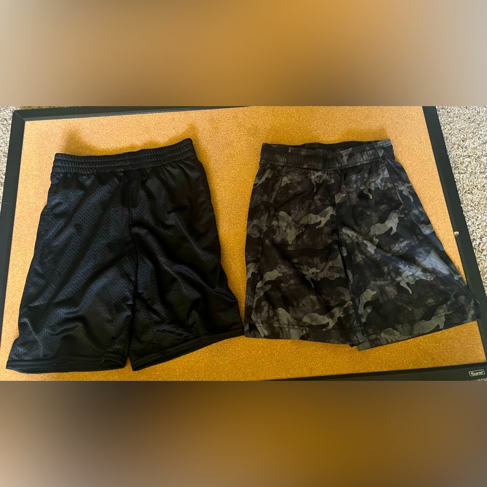 Boys’ Black And Camo Athletic Shorts Set